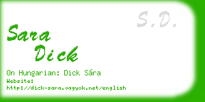 sara dick business card